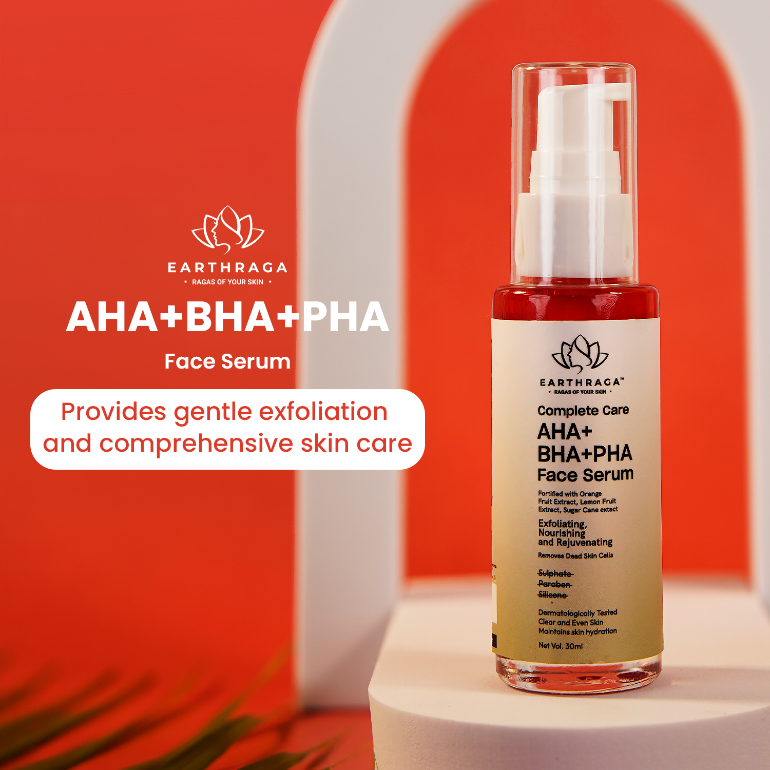 Earthraga Age Defying HA Face Serum -- AHA+BHA+PHA Serum Combo |  Skin Hydration |  Stimulates Collagen for Firmer Skin | 30ml X 2