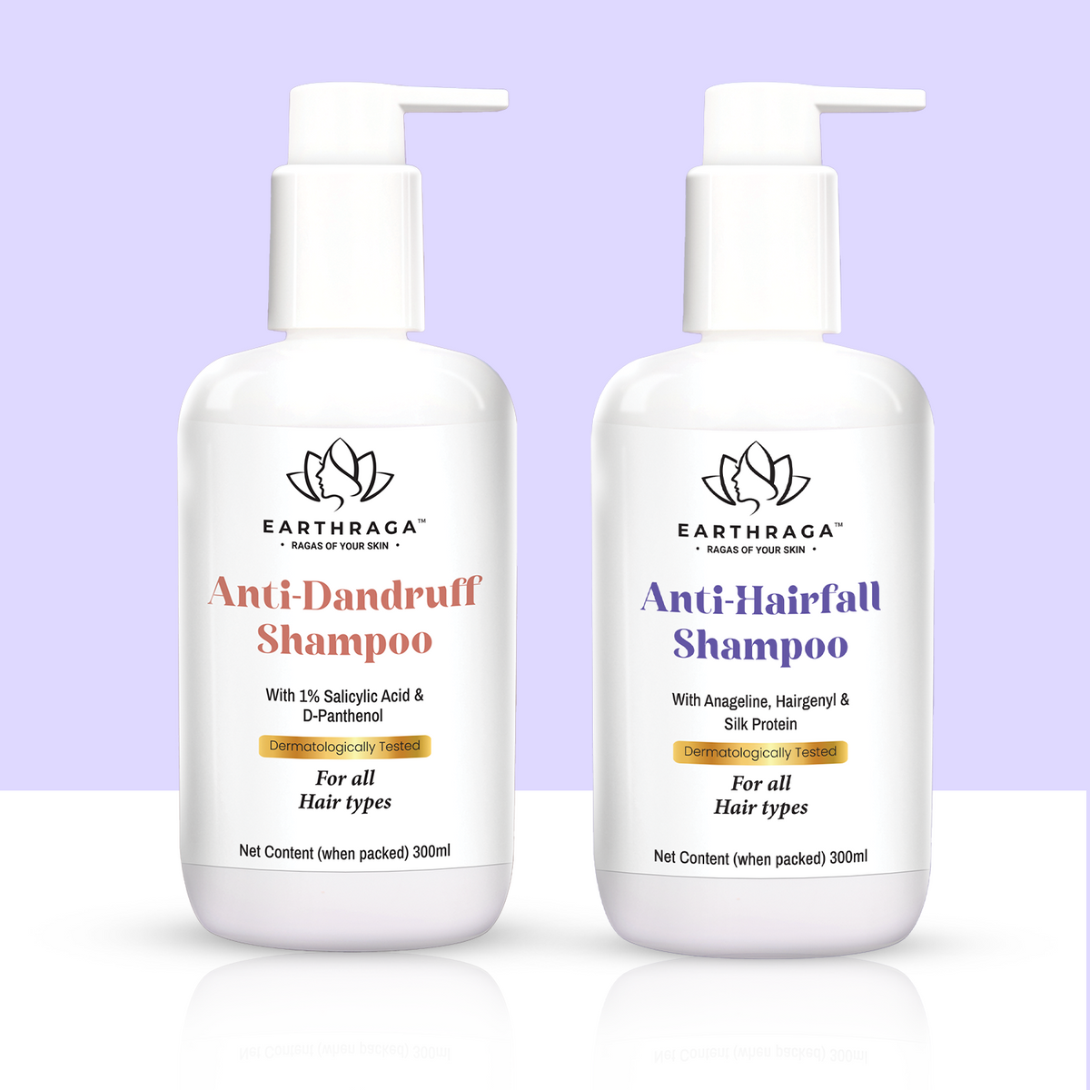 Anti Hairfall Shampoo & Anti Dandruff Shampoo Combo - Perfect Pair For Hair