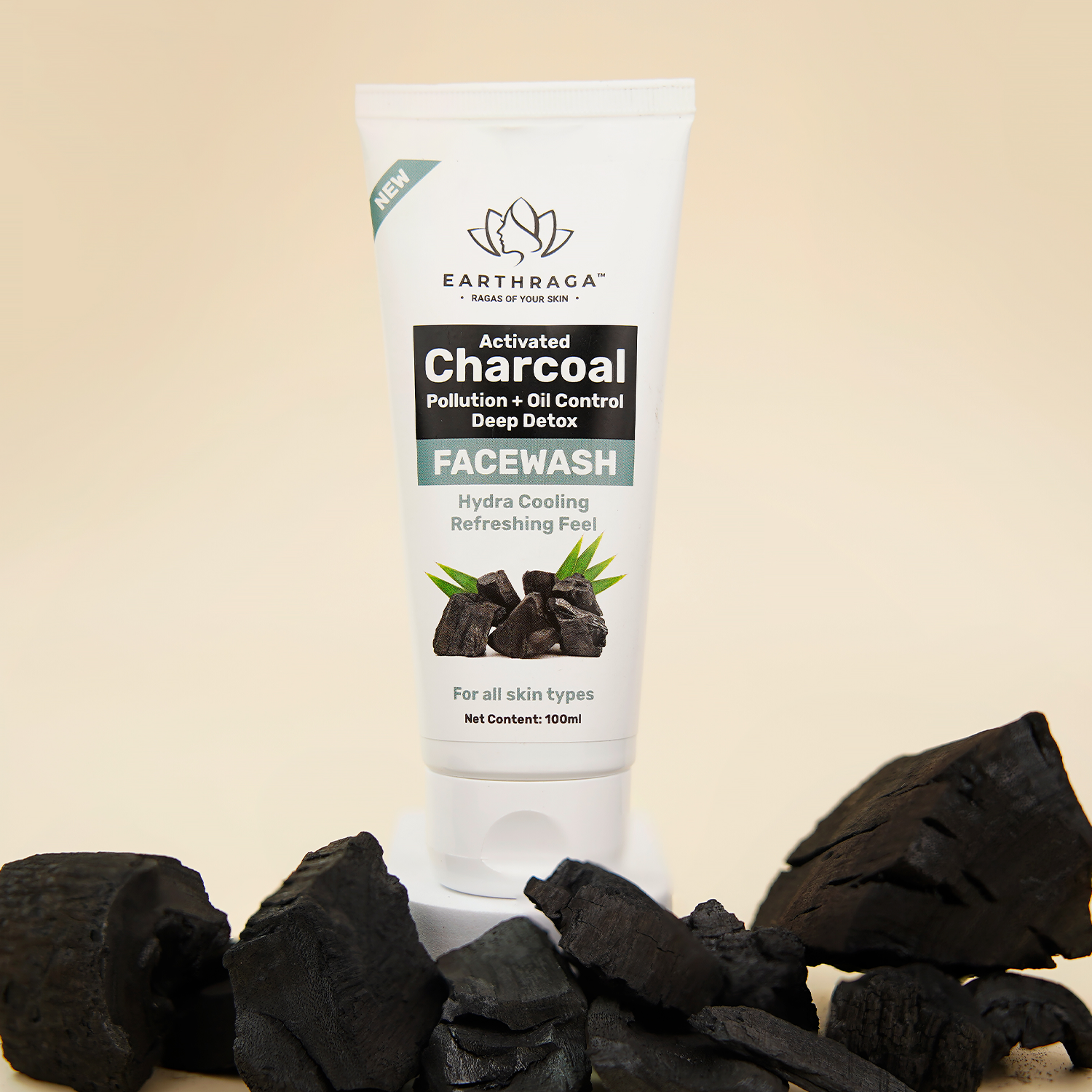 Earthraga Activated Charcoal Face Wash and Aloe Vera Neem Tea Tree Face Wash Combo