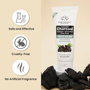 Earthraga Activated Charcoal Face Wash and Aloe Vera Neem Tea Tree Face Wash Combo