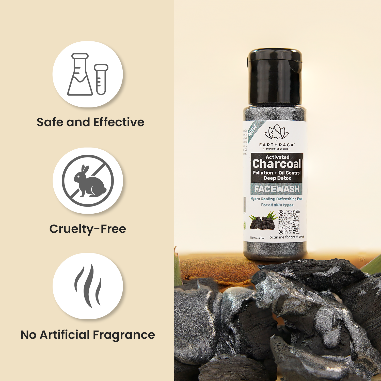 Activated Charcoal Facewash | 30 ml Minis