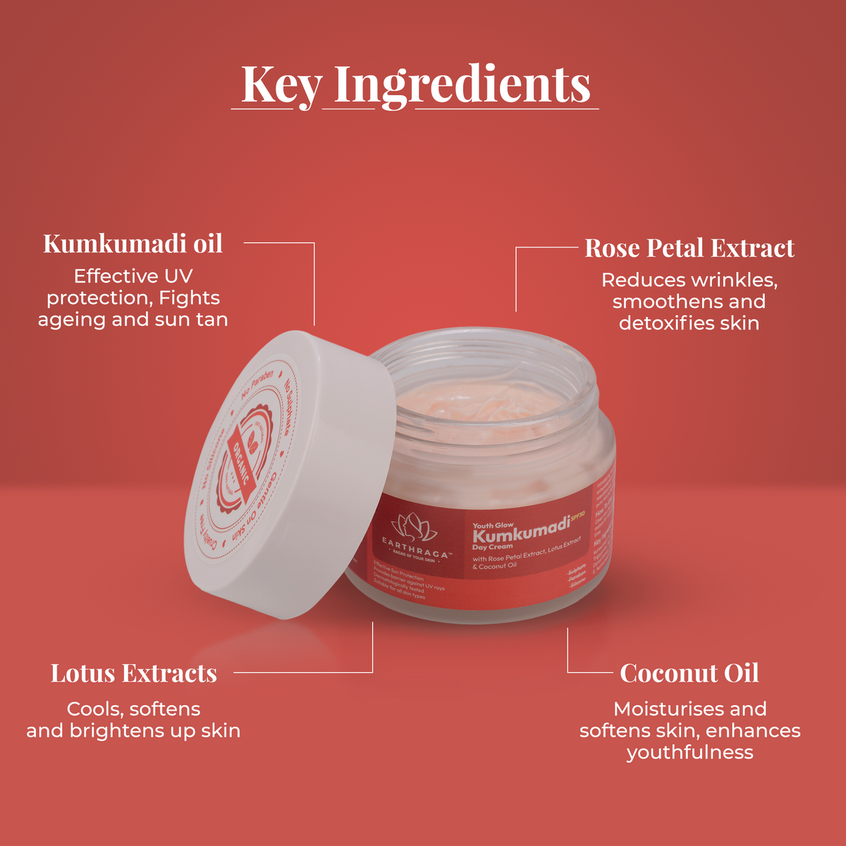 Buy Organic Kumkumadi Day Cream With SPF 30 Online | Earthraga