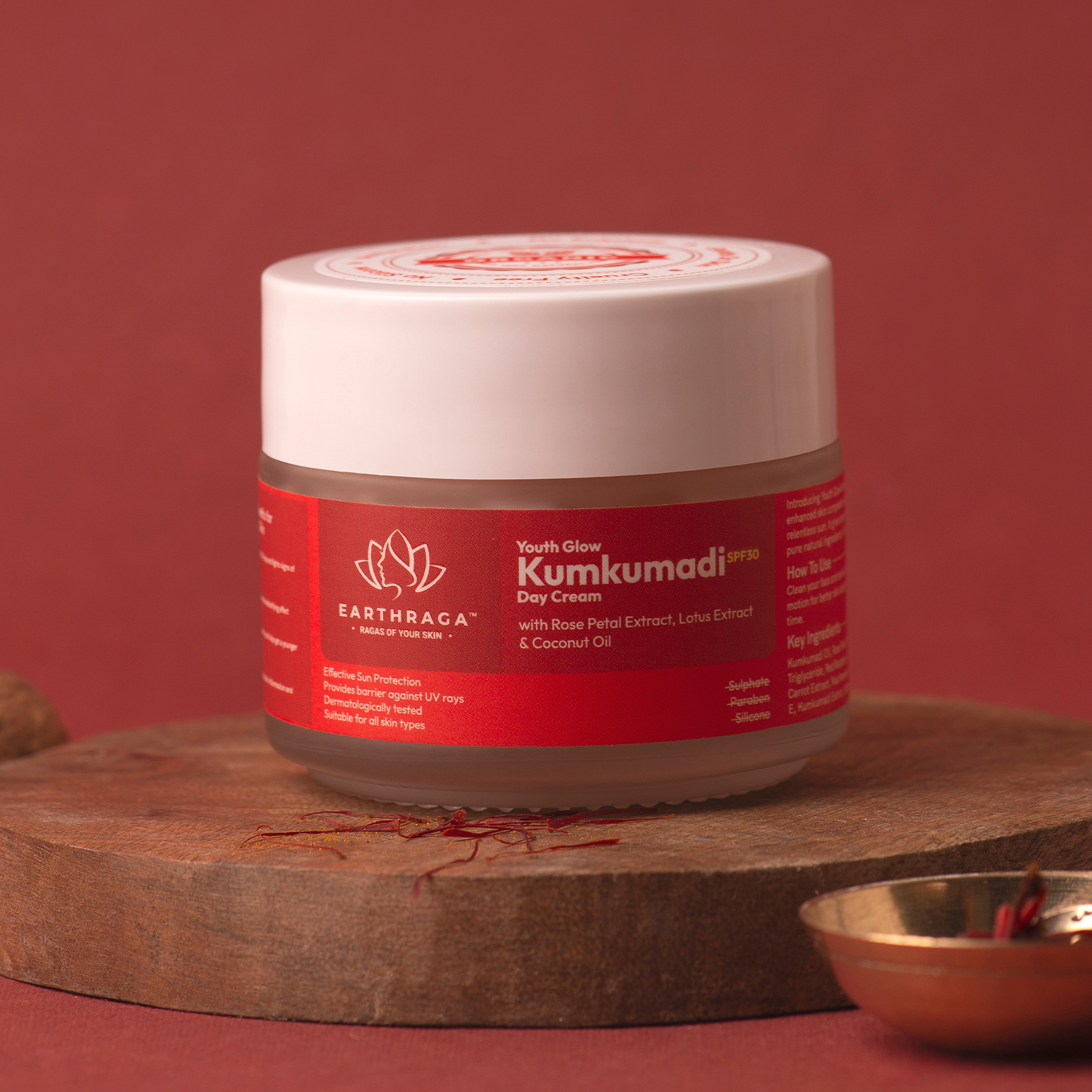 Earthraga Youth Glow Kumkumadi Day Cream SPF 30 |  100gm