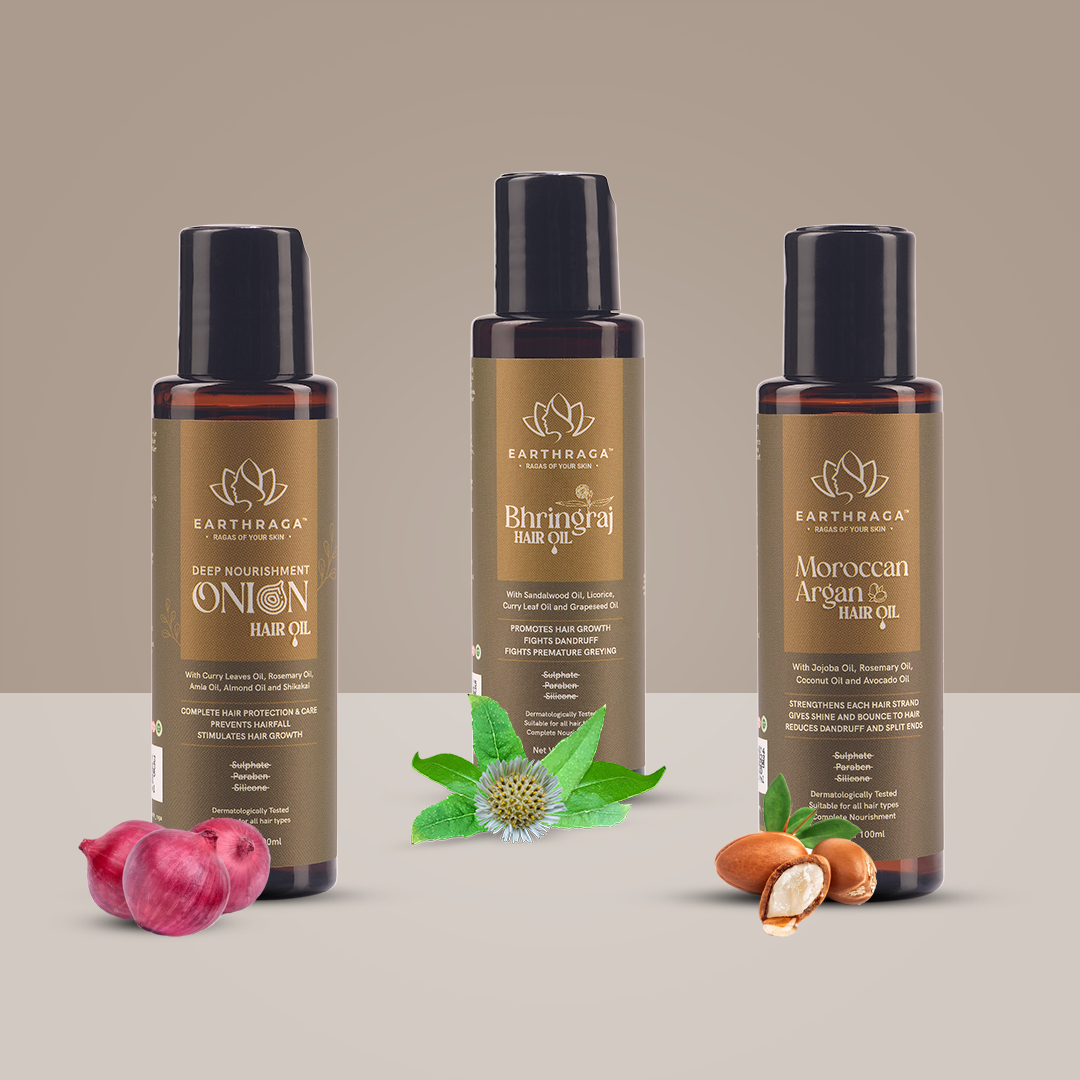 Onion, Bhringraj and Moroccan Argan Hair Oil - Combo | 100 ml X 3