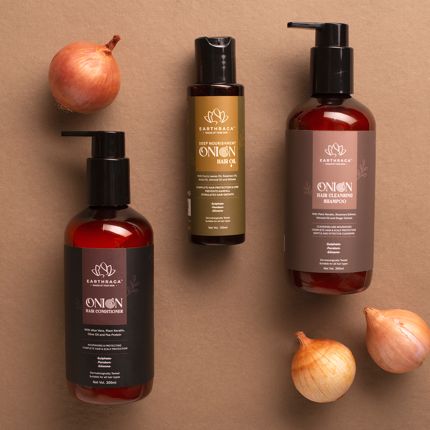 Hair Care Combo Kit- Onion Hair Shampoo, Conditioner &  Hair Oil - Most Preferred - Limited Stock