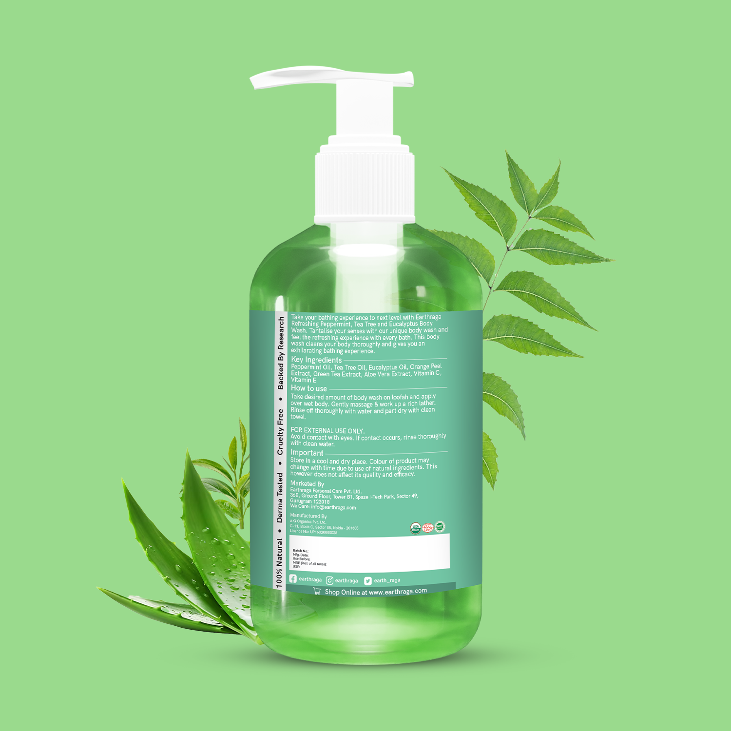 Peppermint, Tea Tree & Eucalyptus Body Wash | 200 ml