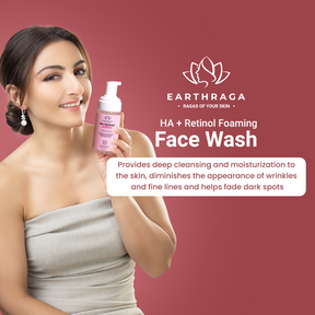 Earthraga HA + Retinol Foaming Face Wash | 100 ml