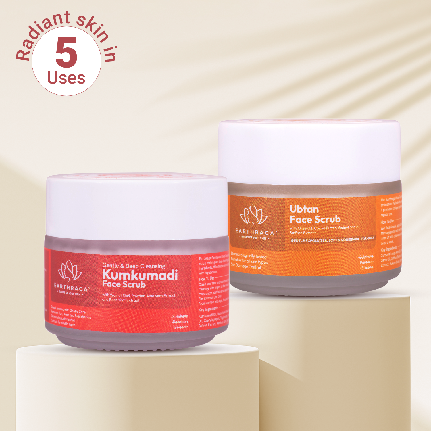 Ubtan-Turmeric | Kumkumadi Face Scrub | Pack of 2 X 100 gm