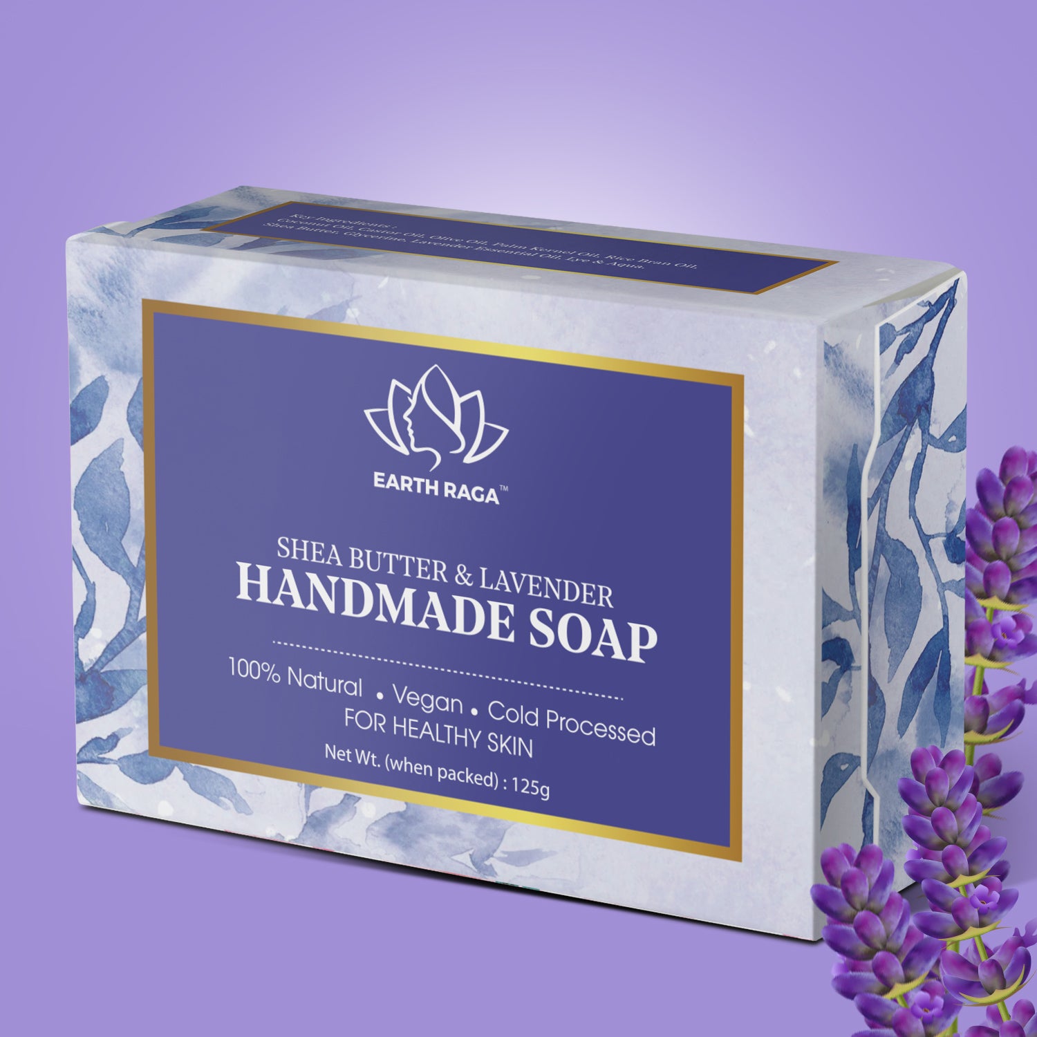 Shea Butter & Lavender Soap | Deeply Moisturizes Skin | Fights Ageing of Skin | Improves Skin Tone | 125gms